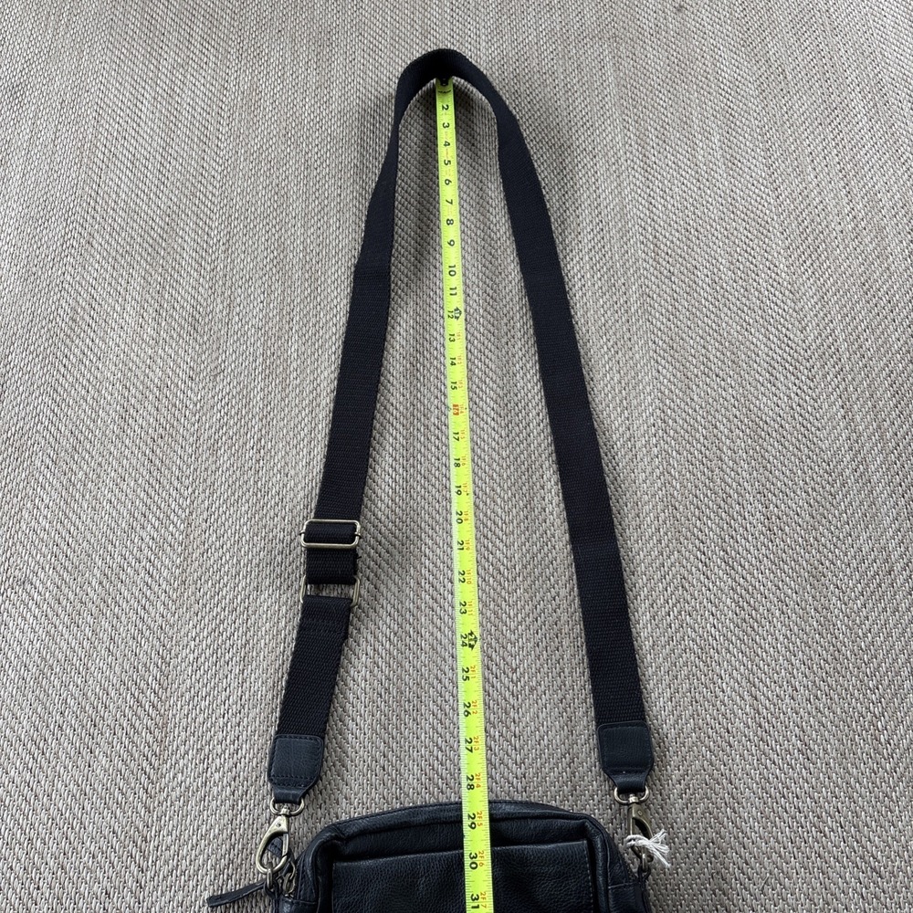 Fat Face Womens Black Genuine Leather Crossbody Bag Purse Classic - Picture 14 of 14